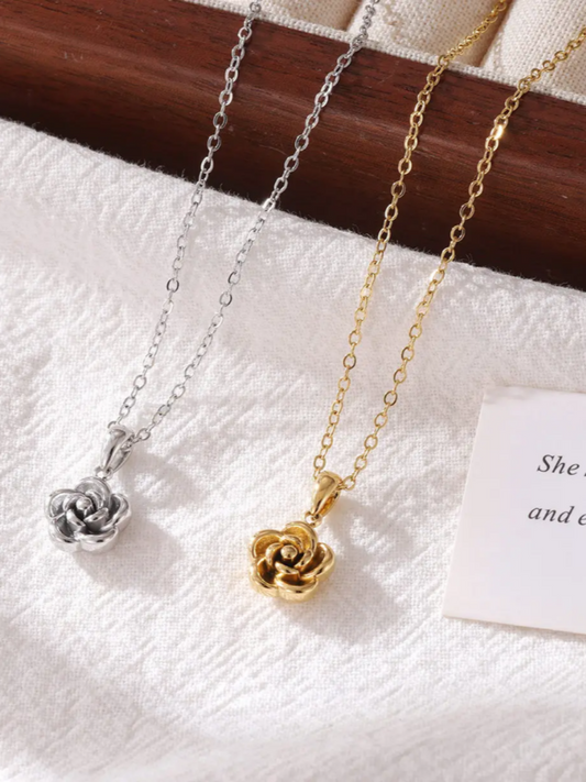 Minimal Golden Rose Pendant QROSH