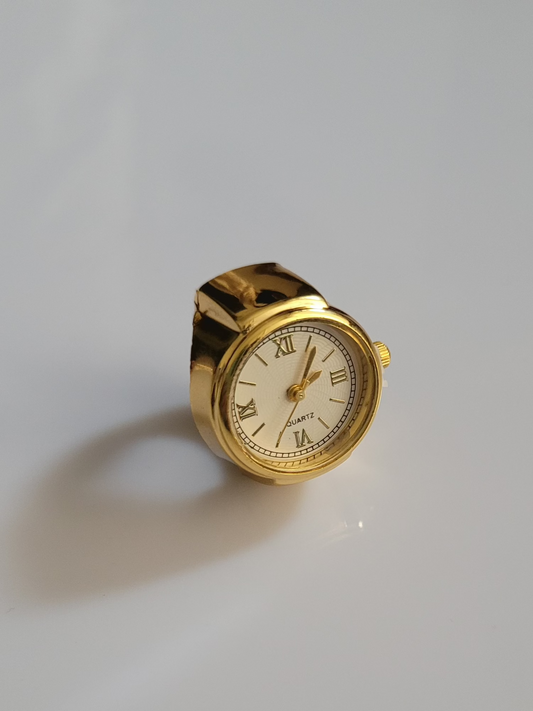 18K Gold Plated Adjustable Watch Ring QROSH