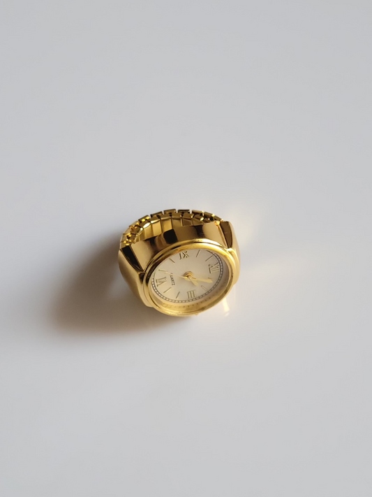 18K Gold Plated Adjustable Watch Ring QROSH