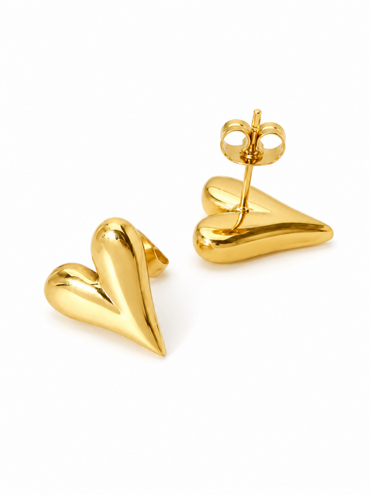 18K Gold Plated heart earrings QROSH