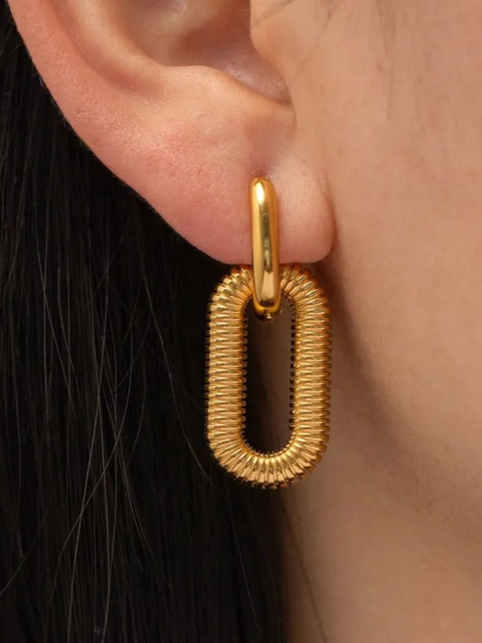 18K Gold Plated Dainty Double Hoop Earring QROSH