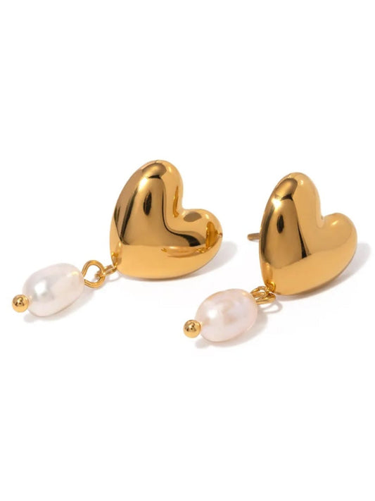 18K Gold Plated Dainty Heart Studs QROSH