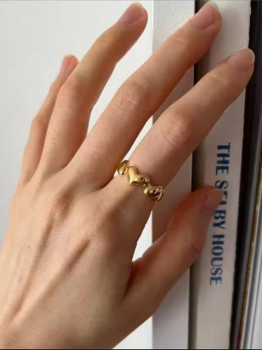 18K Gold Plated Heart Rings QROSH