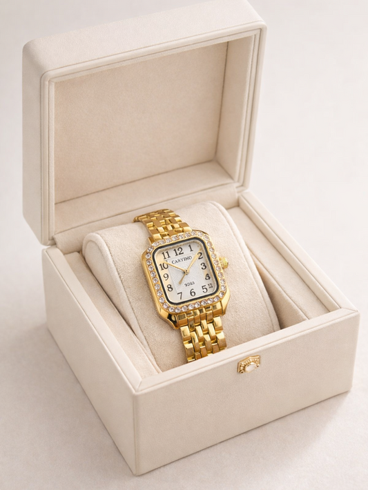 Anti tarnish Oval Stone Chain Watch QROSH