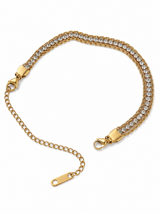 Gold Layered Crystal Bracelet QROSH