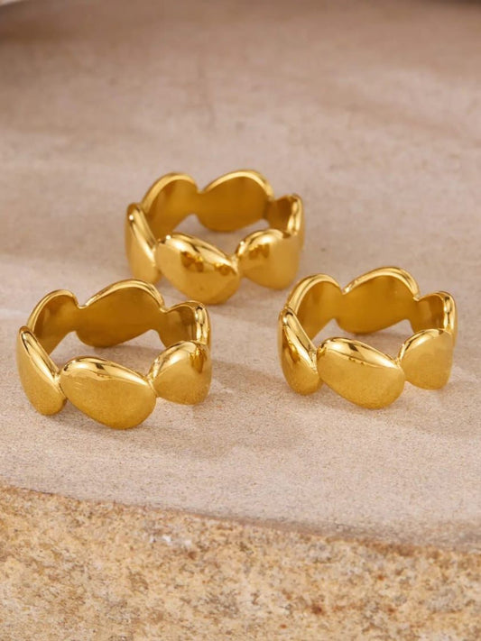 18K Gold Plated 316L Petal Band Ring QROSH