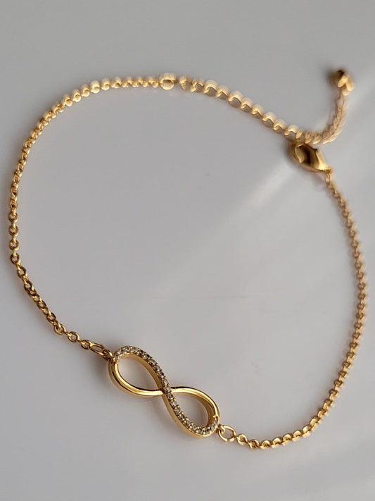 18K Gold Plated Rose-Gold Infinity Bracelet QROSH
