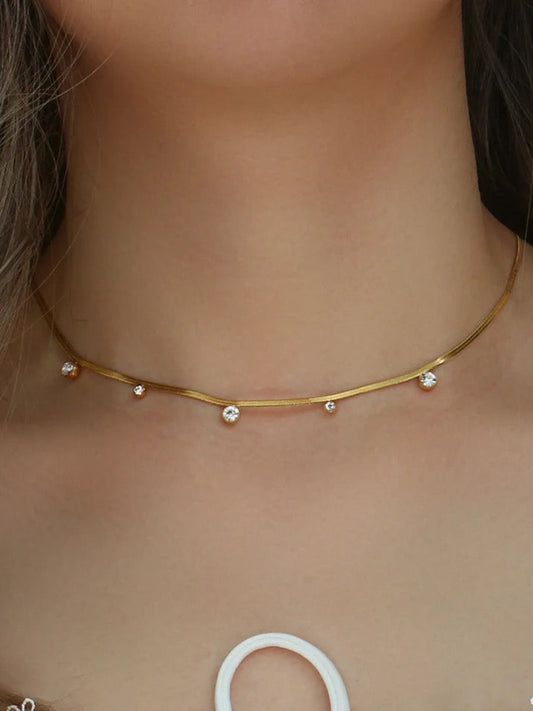 18K Gold-Plated Dainty Charm Necklace QROSH