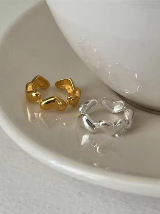 18K Gold Plated Heart Rings QROSH