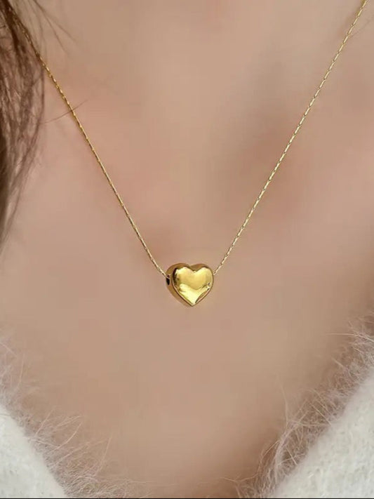 18K Gold-Plated Heart Pendant Necklace QROSH