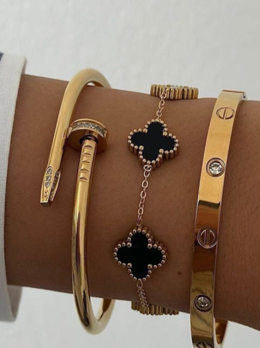 18K Gold Plated Clover Bracelet QROSH