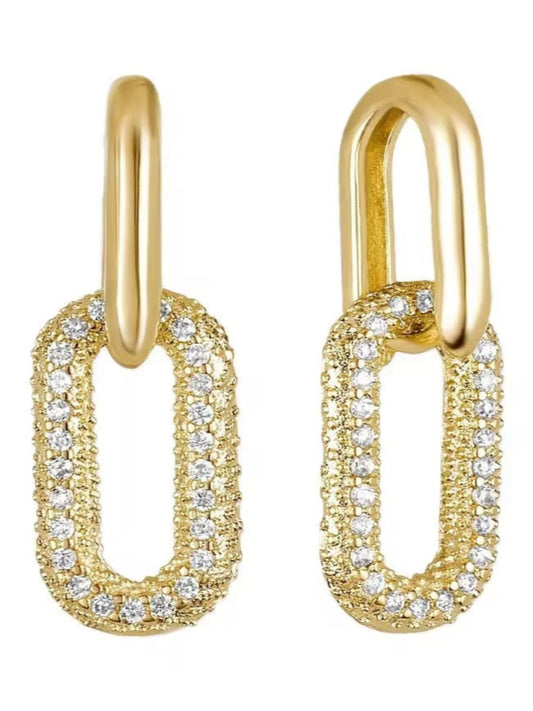 Dainty Stone Studded Double Hoop Earring QROSH