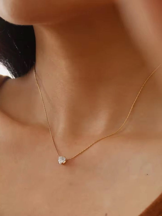 Minimal Solitaire Stone Pendant QROSH