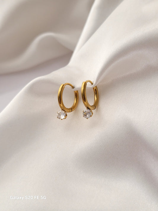 18K Gold Plated Dainty Hoop Earrings QROSH
