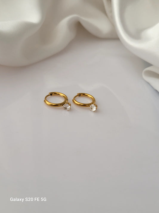 18K Gold Plated Dainty Hoop Earrings QROSH