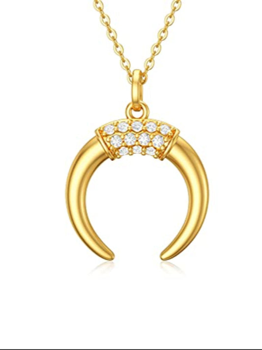 Dainty 18k Gold-Plated Croissant Pendant QROSH