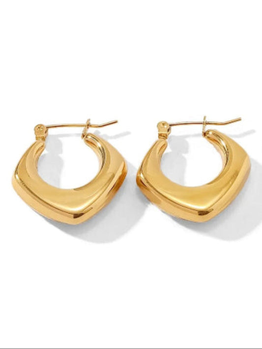 Gold-Plated Bossy Hoops Earrings - QROSH