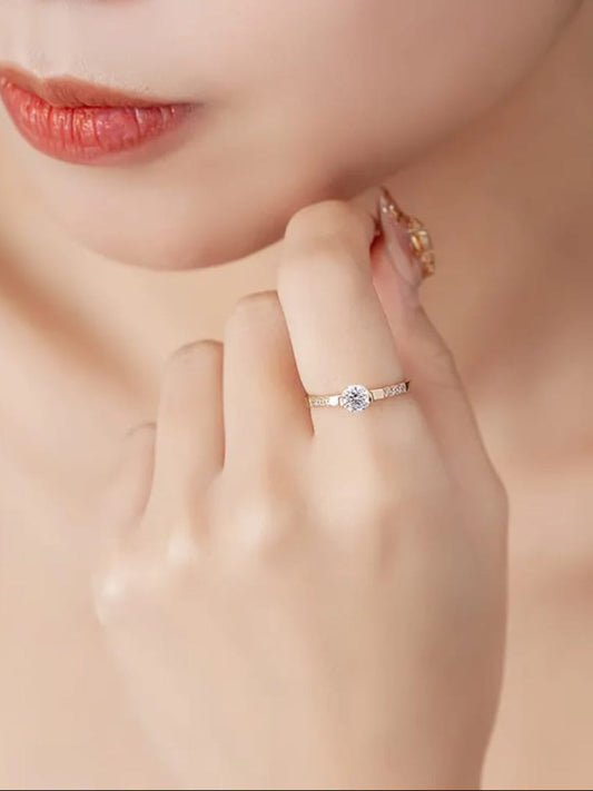 Solitaire Stone Studded Band Ring QROSH