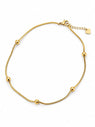 Gold Beaded Snake Chain Anklet QROSH