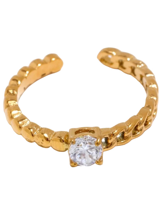 Gold ring with a diamond