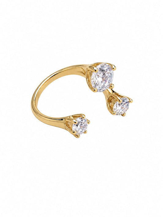 Sparkling Gold Diamond Ring QROSH