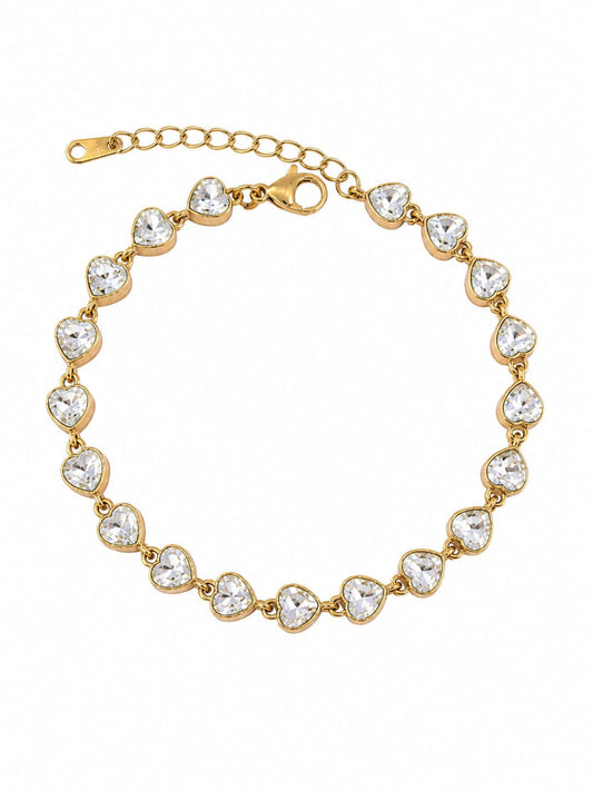 Heart Crystal Tennis Bracelet QROSH