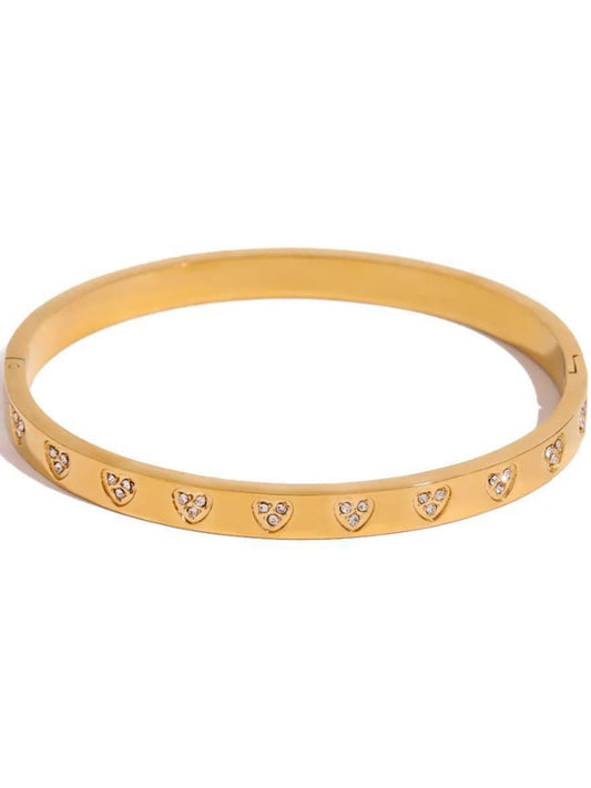 18K Gold-Plated Heart Bangle QROSH
