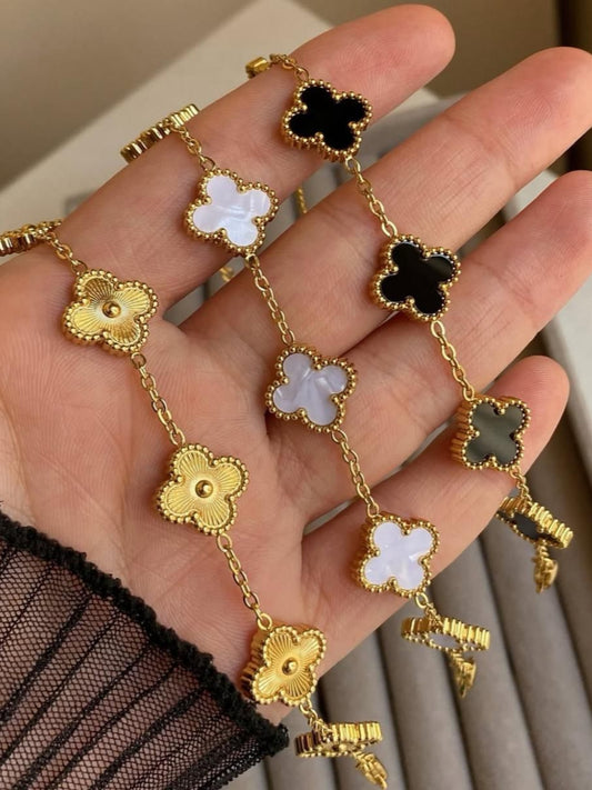18K Gold Plated Clover Bracelet QROSH
