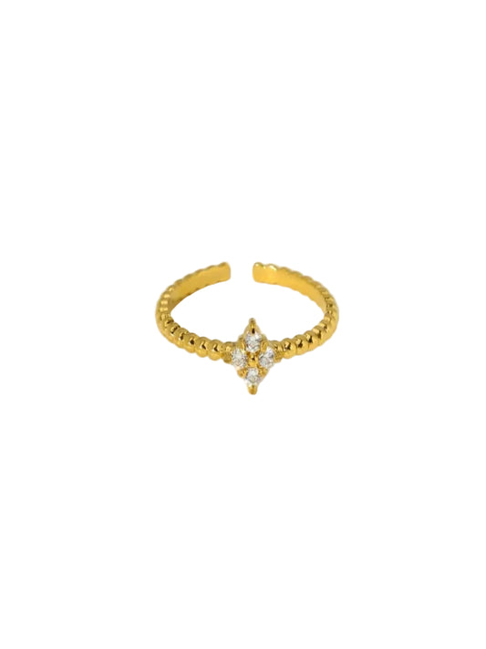 Gold Ring with Dainty Diamond QROSH