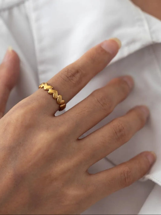 18K Gold Plated Heart Rings
