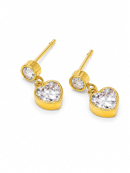 18K Gold-Plated Heart Studs QROSH