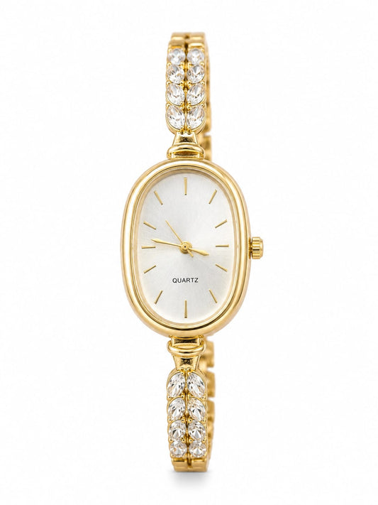Anti tarnish Oval Stone Chain Watch QROSH