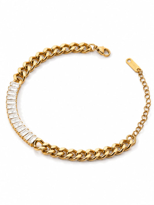 Rose-Gold Dainty Half Tennis Bracelet QROSH