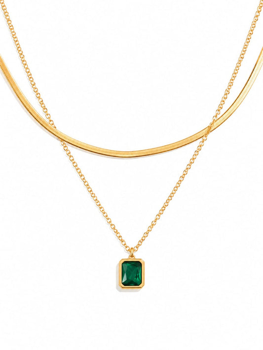Double Layer Emerald Green Pendant QROSH