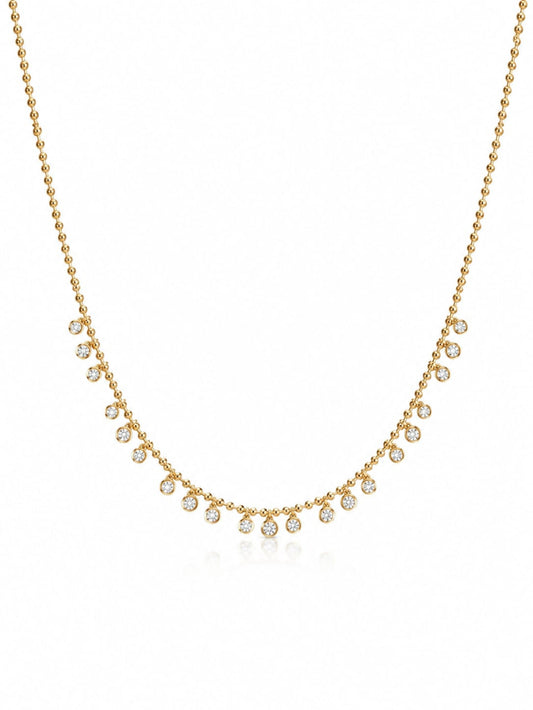 Dainty Solitaire Charm Necklace QROSH