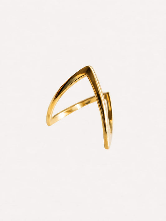 18K Gold Plated V Rings QROSH