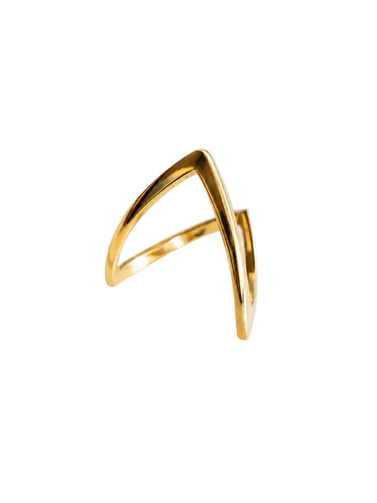 18K Gold Plated V Rings QROSH