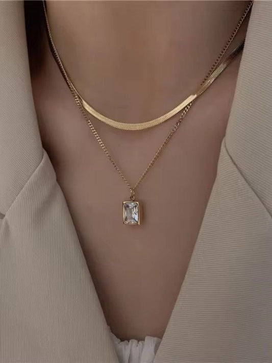 18K Gold-Plated Double Layered Pendant QROSH