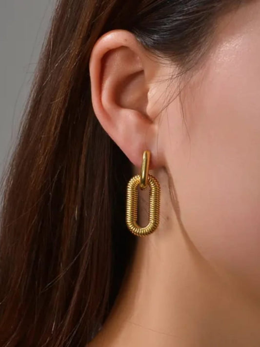 18K Gold Plated Dainty Double Hoop Earring QROSH