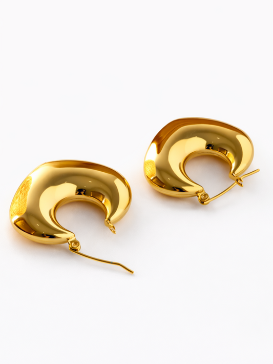 Chunky hoop earrings for women – gold statement style QROSH