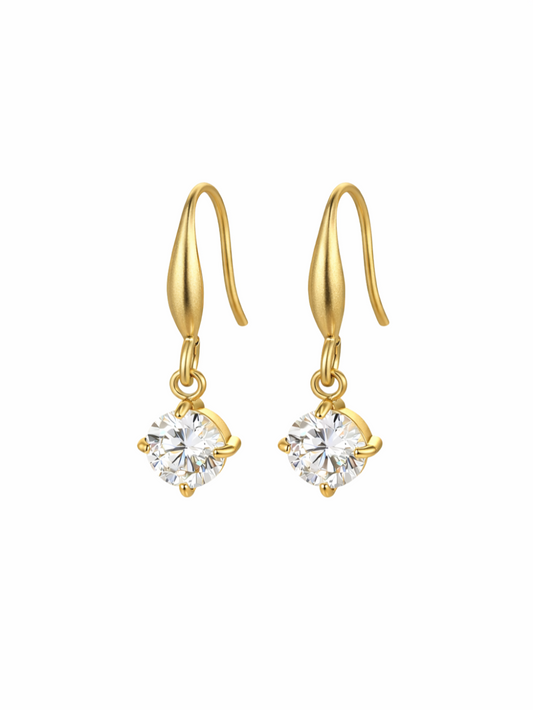 Abstract Gold Drop Earrings – Modern Irregular Earrings for Women QROSH