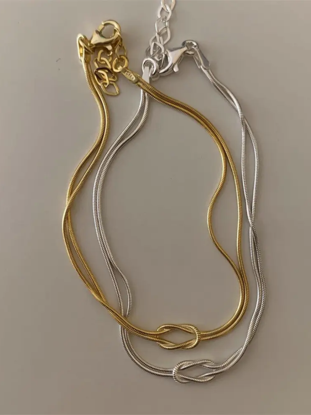 Gold and silver knot bracelet