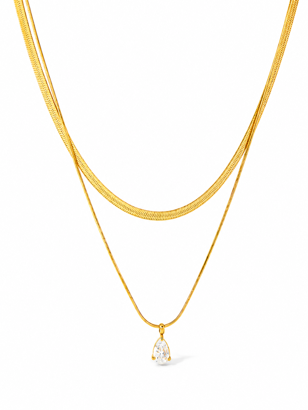 Double Layer Chain Drop Pendant QROSH