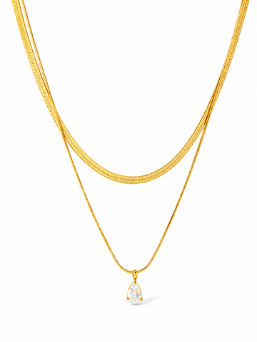 Double Layer Chain Drop Pendant QROSH