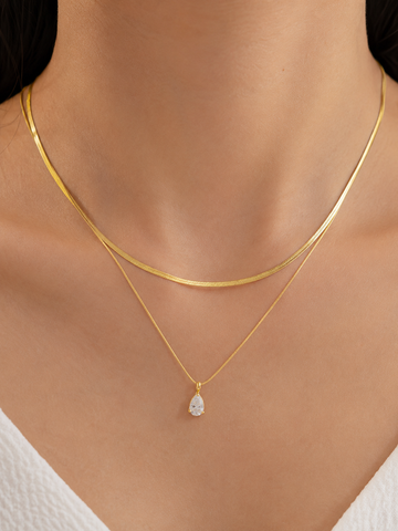 Double Layer Chain Drop Pendant QROSH