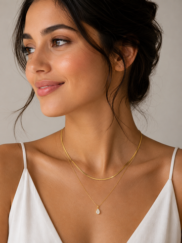 Double Layer Chain Drop Pendant QROSH