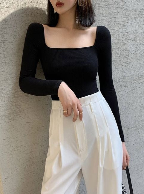 Trendy Square Neck Crop top