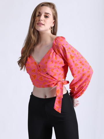 Pink Wrap Top QROSH