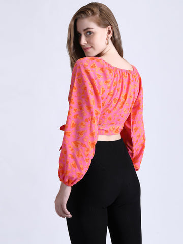 Pink Wrap Top QROSH