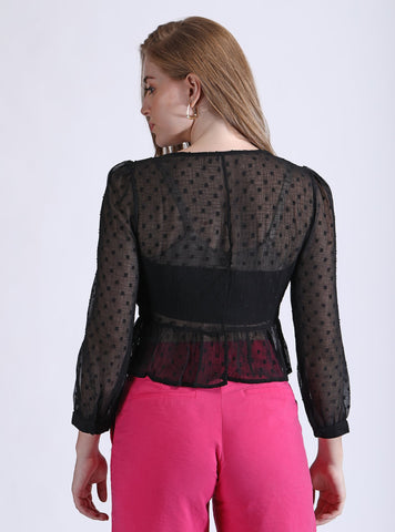 Black Sheer Top QROSH